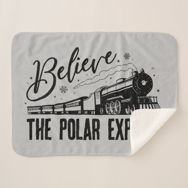 The Polar Express - Believe | Vintage Graphic Sherpa Blanket (Front (Horizontal))
