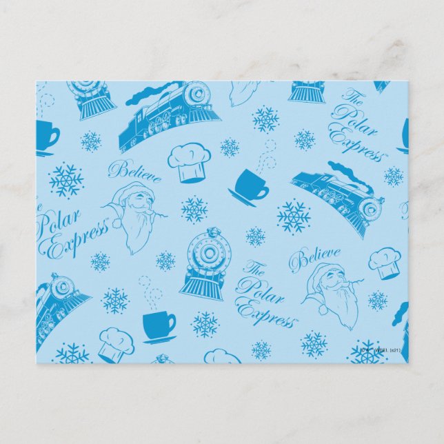 The Polar Express | Blue Holiday Icon Pattern (Front)