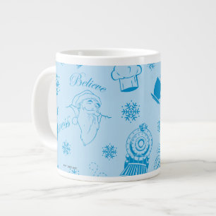 The Polar Express   Blue Holiday Icon Pattern Large Coffee Mug