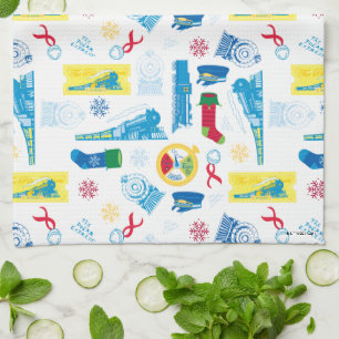 The Polar Express   Christmas Icon Pattern Tea Towel