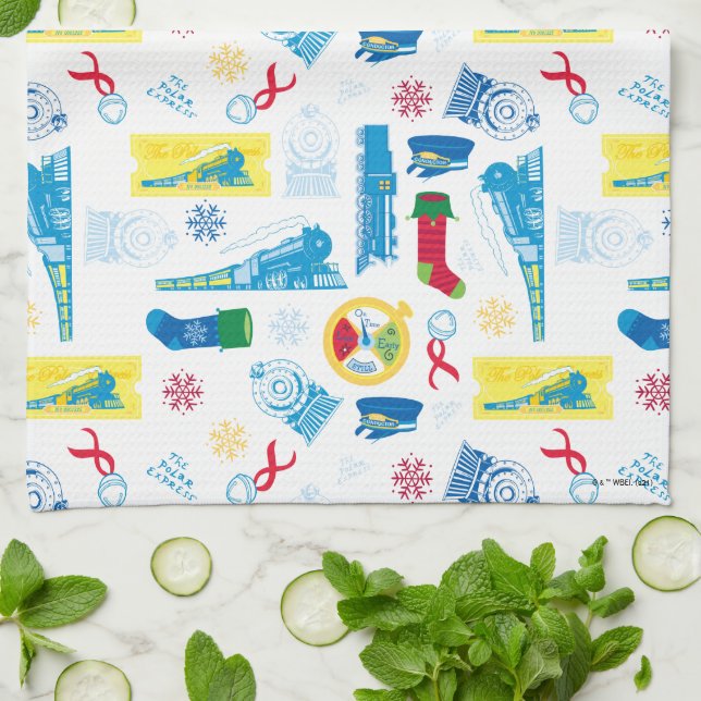 The Polar Express | Christmas Icon Pattern Tea Towel (Folded)