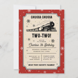 The Polar Express   Chugga Chugga Two-Two Birthday Invitation