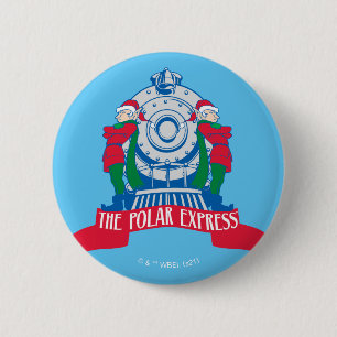 The Polar Express Elves Standing By Train 6 Cm Round Badge