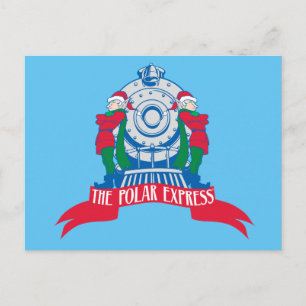The Polar Express   Elves Standing By Train Postcard