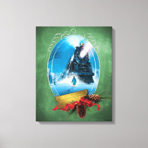 The Polar Express   Holiday Framed Train Arrival Canvas Print