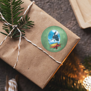 The Polar Express   Holiday Framed Train Arrival Classic Round Sticker