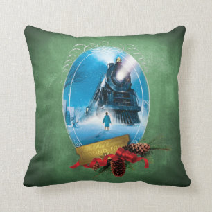 The Polar Express   Holiday Framed Train Arrival Cushion