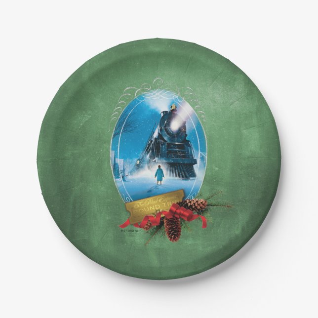 The Polar Express | Holiday Framed Train Arrival Paper Plate (Front)