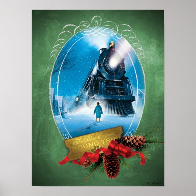 The Polar Express | Holiday Framed Train Arrival Poster (Front)