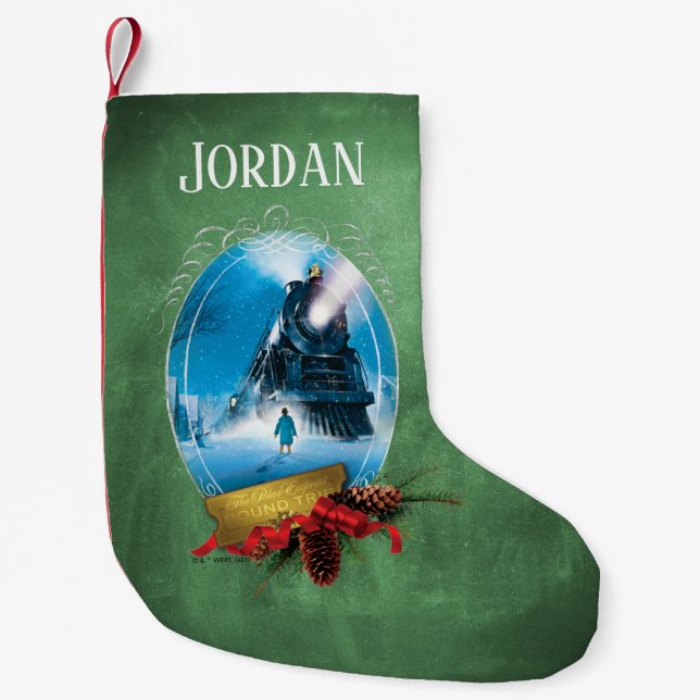 The Polar Express | Holiday Framed Train Arrival Small Christmas Stocking (Front)