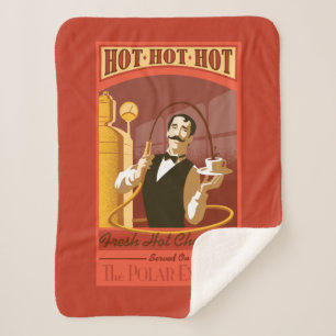 The Polar Express   Hot Chocolate Vintage Art Sherpa Blanket