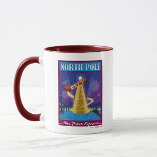 The Polar Express   North Pole Vintage Travel Art Mug