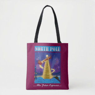 The Polar Express North Pole Vintage Travel Art Tote Bag