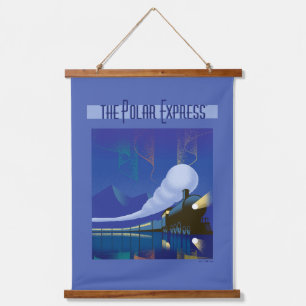 The Polar Express   Northern Lights Vintage Travel Hanging Tapestry
