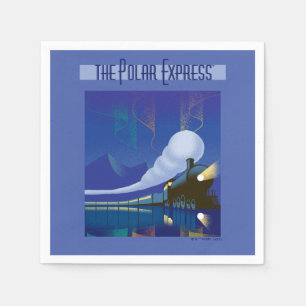 The Polar Express   Northern Lights Vintage Travel Napkin