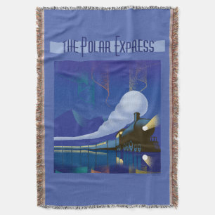 The Polar Express   Northern Lights Vintage Travel Throw Blanket