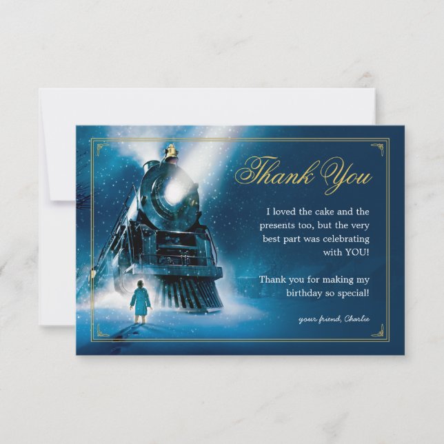 The Polar Express Pajama Slumber Party - Thank You Card (Front)