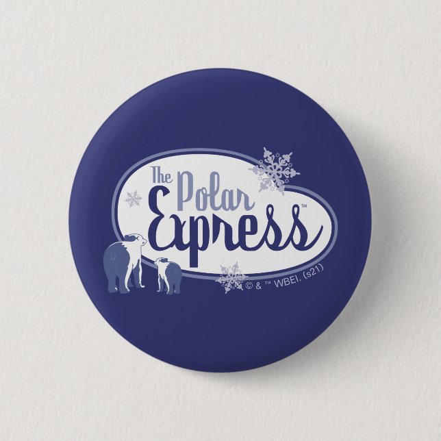 The Polar Express | Polar Bears Retro Graphic 6 Cm Round Badge (Front)