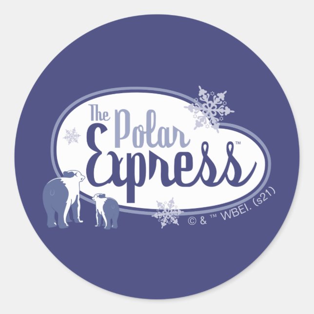 The Polar Express | Polar Bears Retro Graphic Classic Round Sticker (Front)