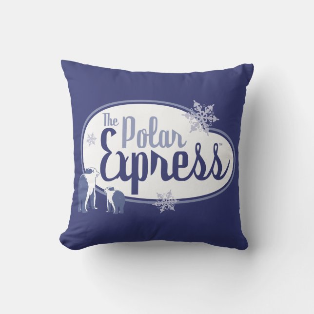 The Polar Express | Polar Bears Retro Graphic Cushion (Front)
