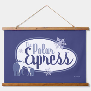The Polar Express   Polar Bears Retro Graphic Hanging Tapestry