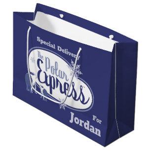 The Polar Express Polar Bears Retro Graphic Large Gift Bag