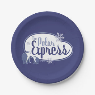 The Polar Express   Polar Bears Retro Graphic Paper Plate