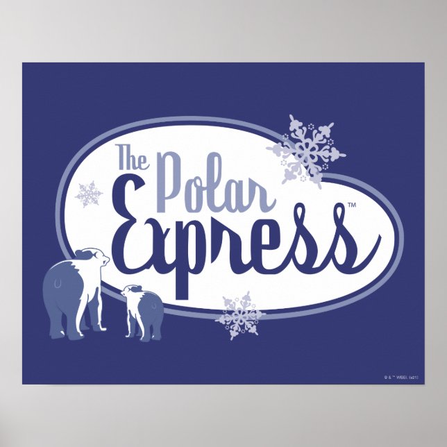 The Polar Express | Polar Bears Retro Graphic Poster (Front)