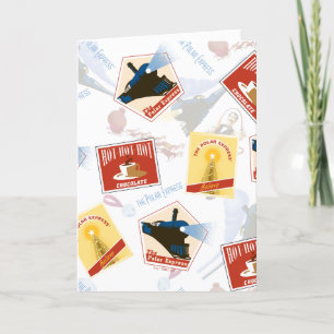 The Polar Express   Retro Sticker Pattern Holiday Card