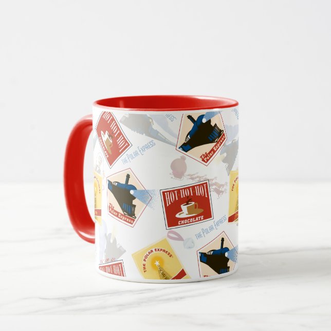 The Polar Express | Retro Sticker Pattern Mug (Front Left)