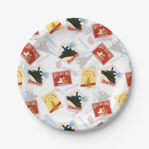 The Polar Express   Retro Sticker Pattern Paper Plate