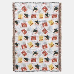 The Polar Express   Retro Sticker Pattern Throw Blanket