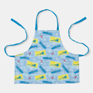 The Polar Express   Retro Train & Ticket Pattern Apron