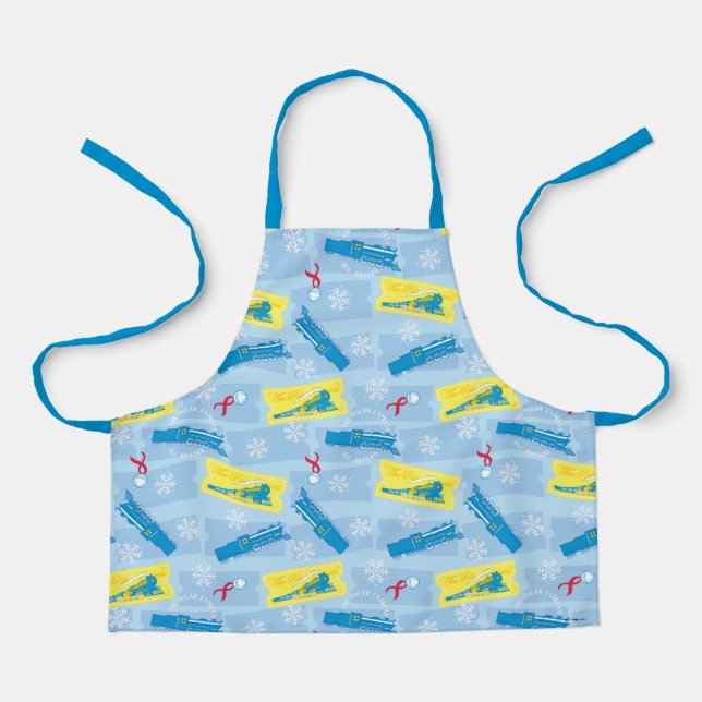 The Polar Express | Retro Train & Ticket Pattern Apron (Front)