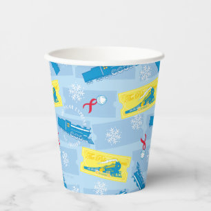 The Polar Express Retro Train & Ticket Pattern Paper Cups