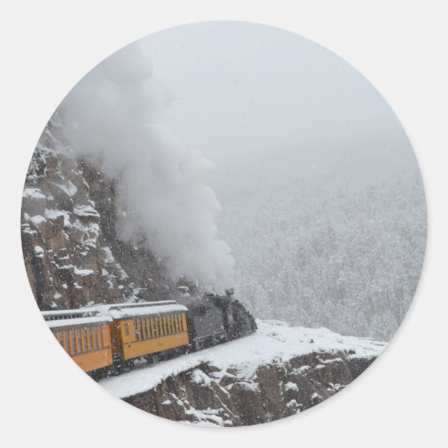 The Polar Express Rounds the Bend Classic Round Sticker (Front)