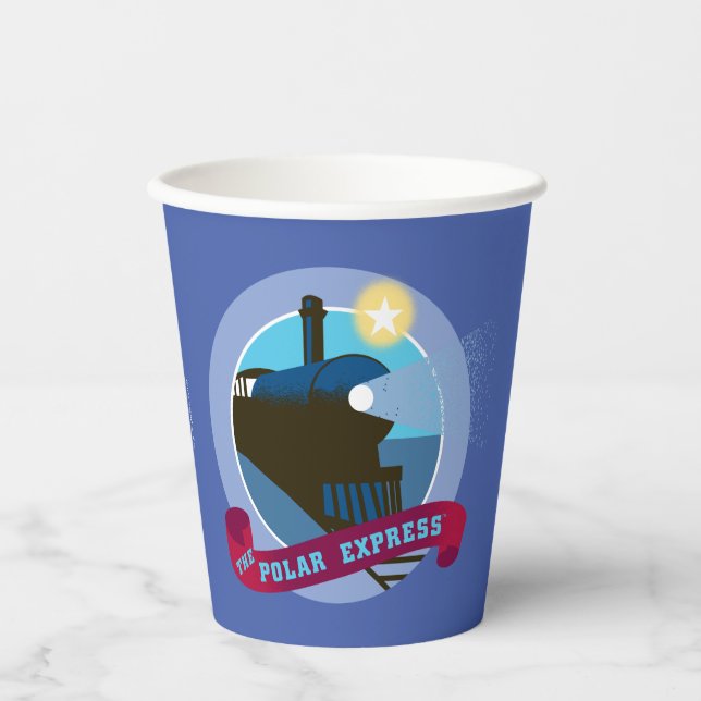 The Polar Express | Vintage Train Badge Paper Cups (Front)
