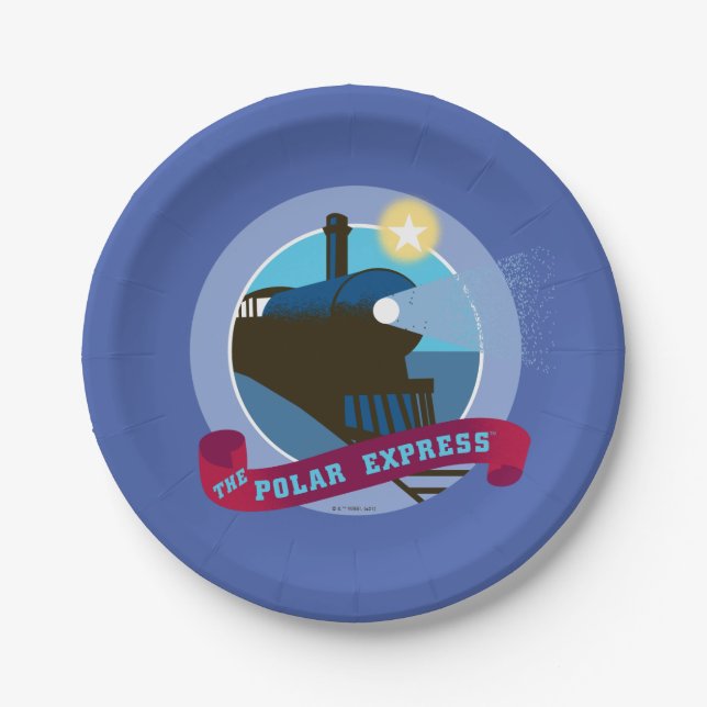 The Polar Express | Vintage Train Badge Paper Plate (Front)