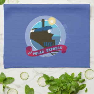 The Polar Express   Vintage Train Badge Tea Towel