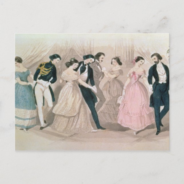 The Polka Fashions, from Godey's Lady's Book Postcard (Front)
