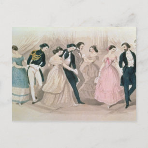 The Polka Fashions, from Godey's Lady's Book Postcard