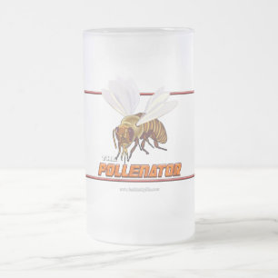 The Pollenator... Frosted Glass Beer Mug