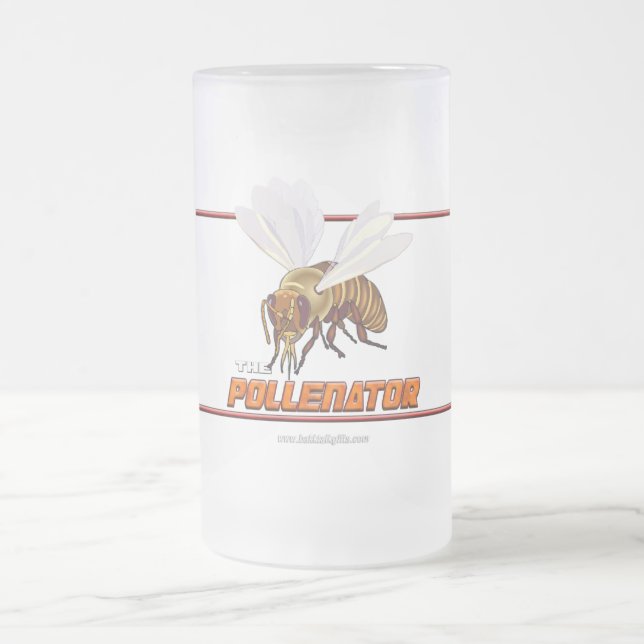The Pollenator... Frosted Glass Beer Mug (Center)