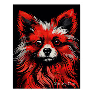 The Pomeranian Dog, Red and Black 001 - Ulises Dal Poster