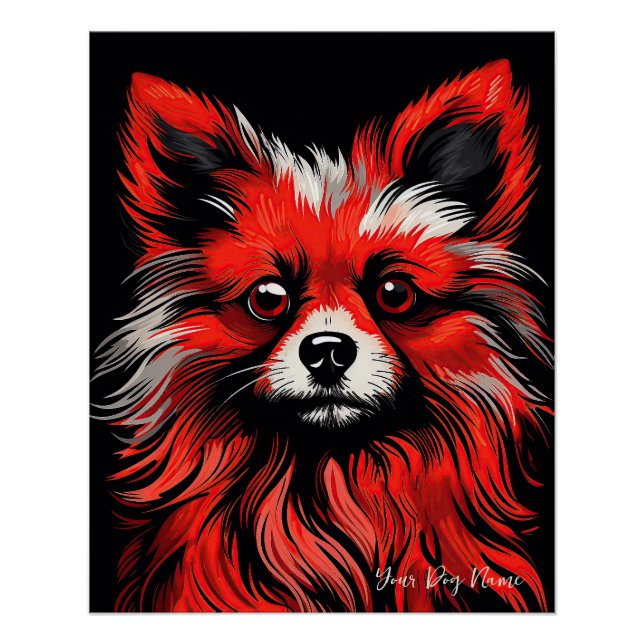 The Pomeranian Dog, Red and Black 001 - Ulises Dal Poster (Front)