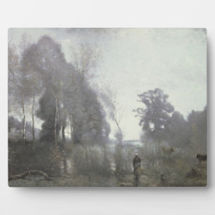 The pond at Ville d'Avray, 1868 (oil on canvas) Plaque