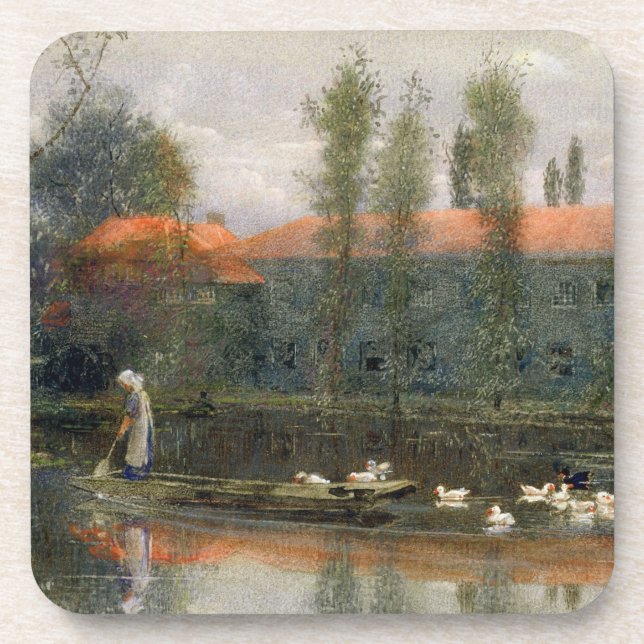 The Pond of William Morris Works at Merton Abbey ( Coaster (Front)