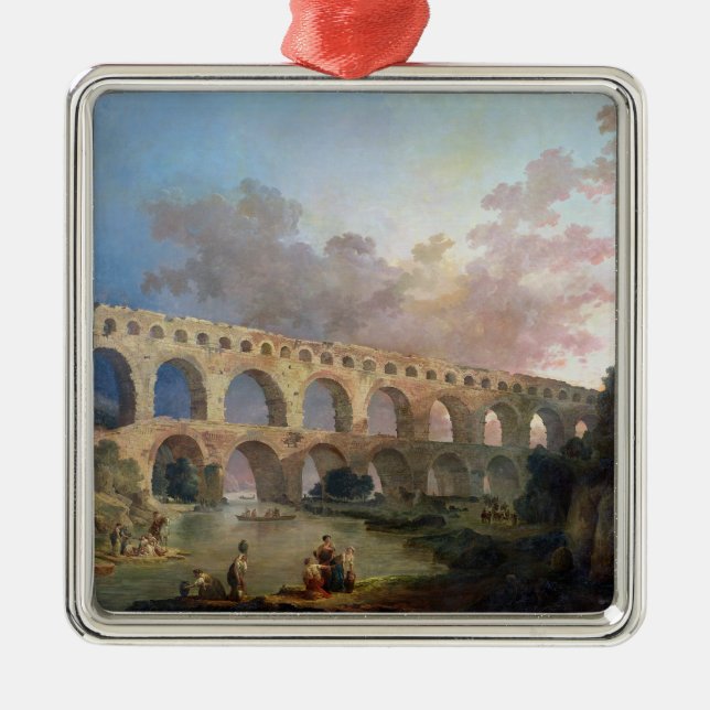 The Pont du Gard, Nimes, c.1786 Metal Tree Decoration (Front)