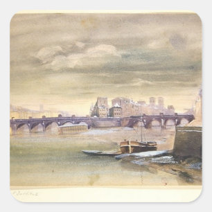 The Pont-Neuf and the Ile de la Cite, 1881 Square Sticker