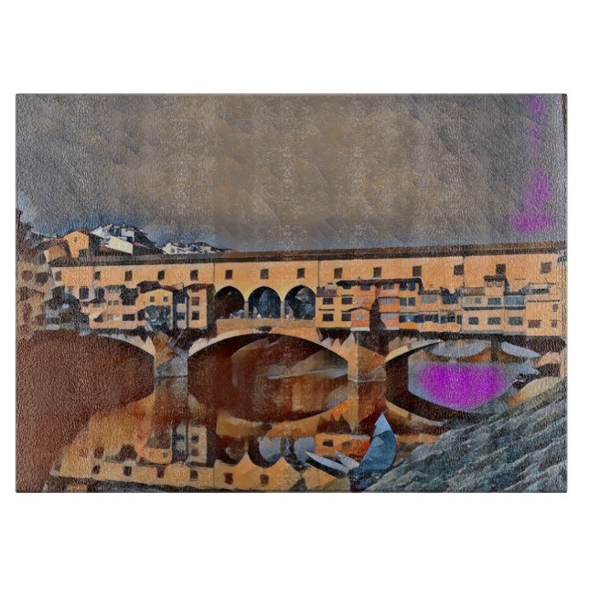 The Ponte Vecchio Card Poster Acrylic Print Cutting Board (Front)